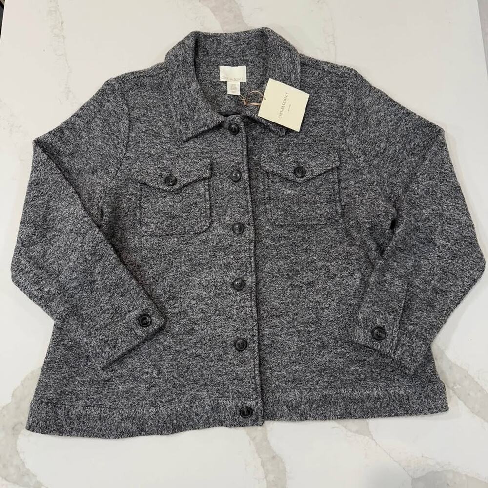 Cynthia Rowley NWT Button Up Jacket Blazer Shacket Gray Wool/Rayon Women’s 2X